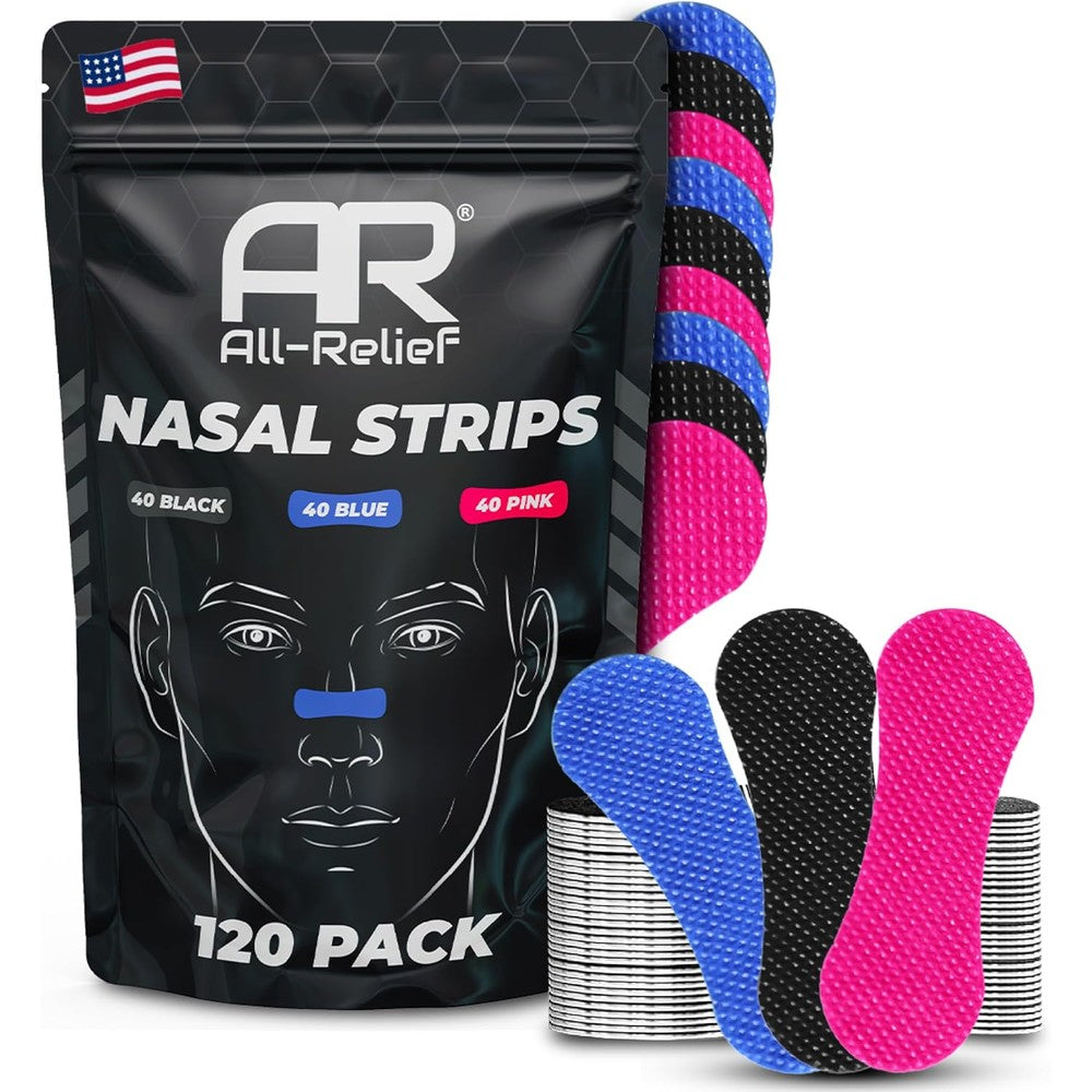 All-Relief Super Pack nasal strips packaging front view showing assorted colors