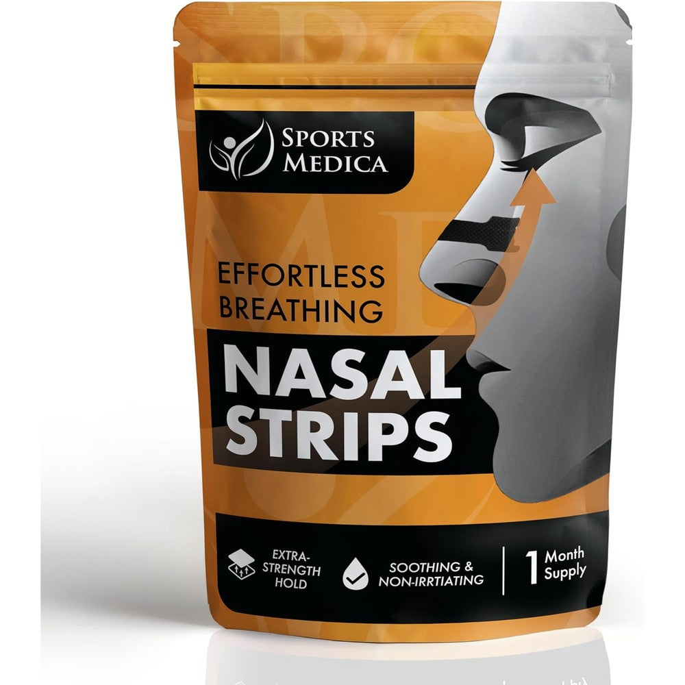 Sports Medica Nasal Strips front packaging view for snoring relief