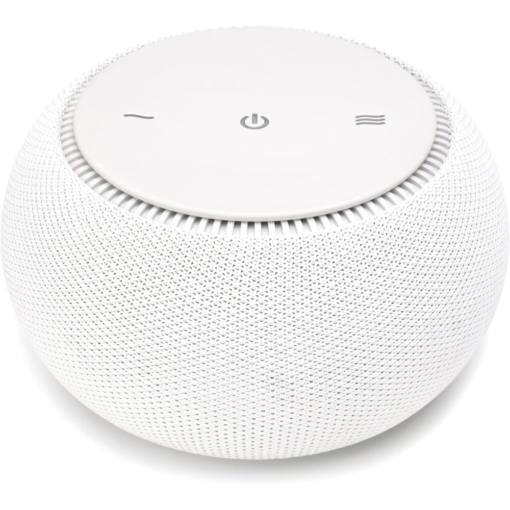 SNOOZ Pro Smart White Noise Machine front view in Cotton white fabric.