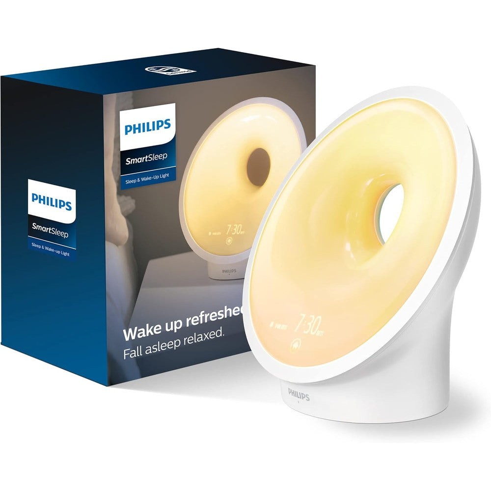 Philips SmartSleep Somneo wake up light front view sunrise simulation