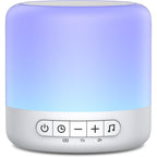 Easysleep White Noise Sound Machine front view with night light glow