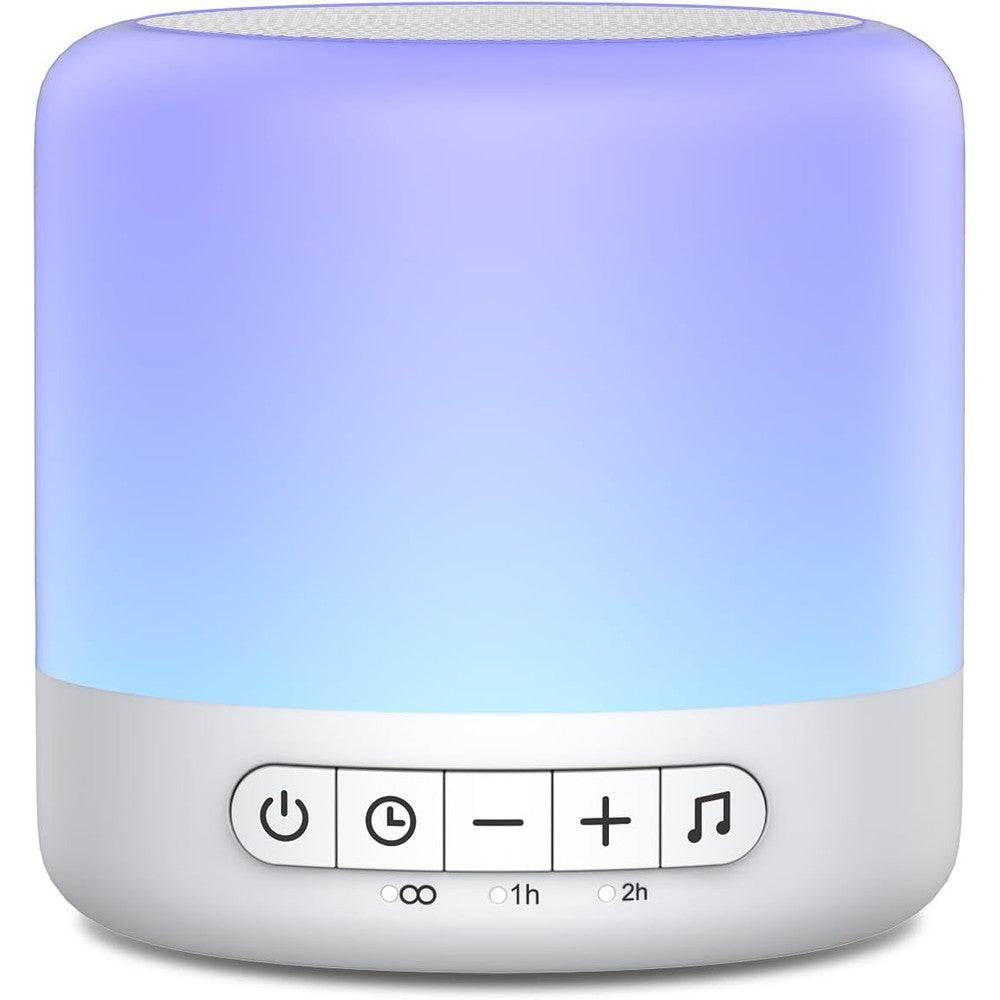 Easysleep White Noise Sound Machine front view with night light glow