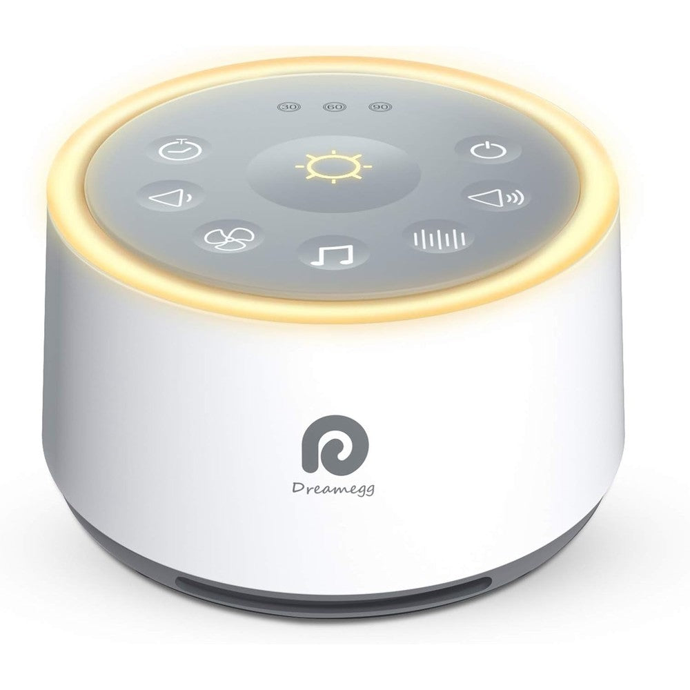 Dreamegg D1 White Noise Machine front view for baby nursery sleep aid.