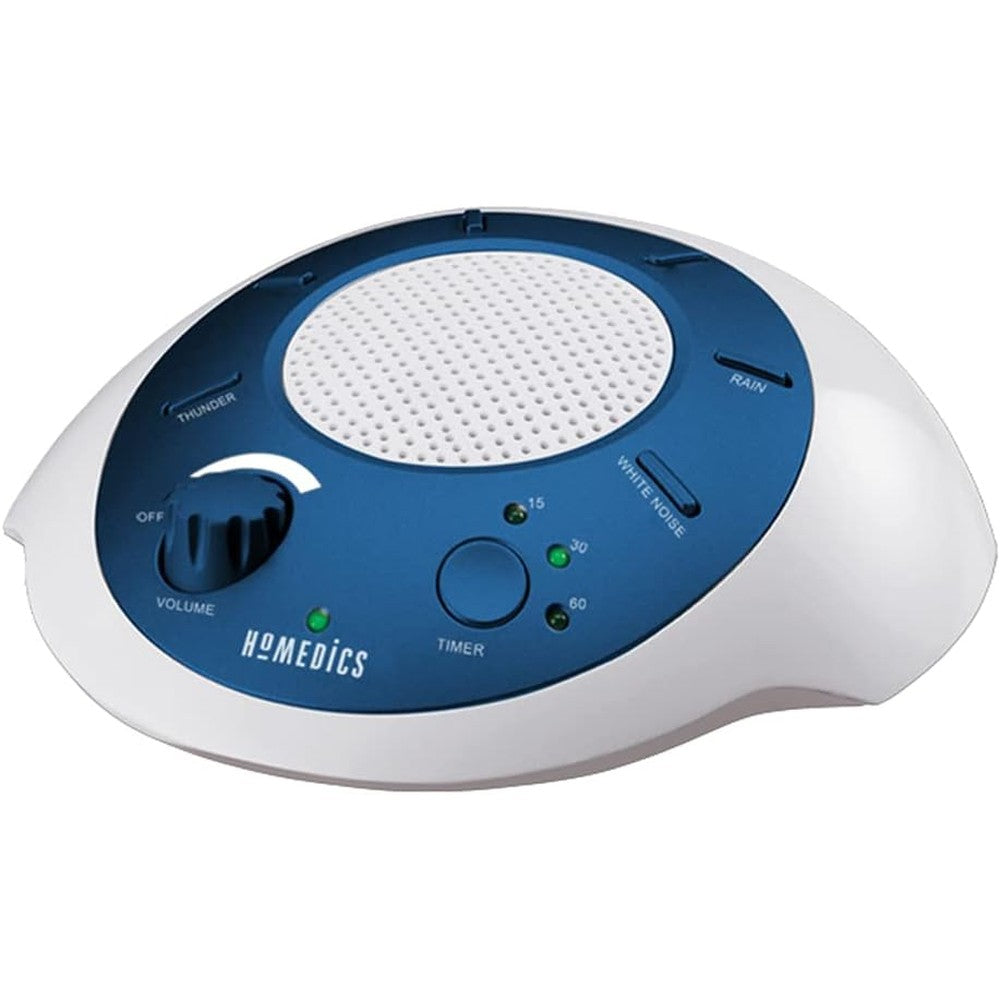 HoMedics SoundSleep White Noise Machine front view for portable sleep therapy.