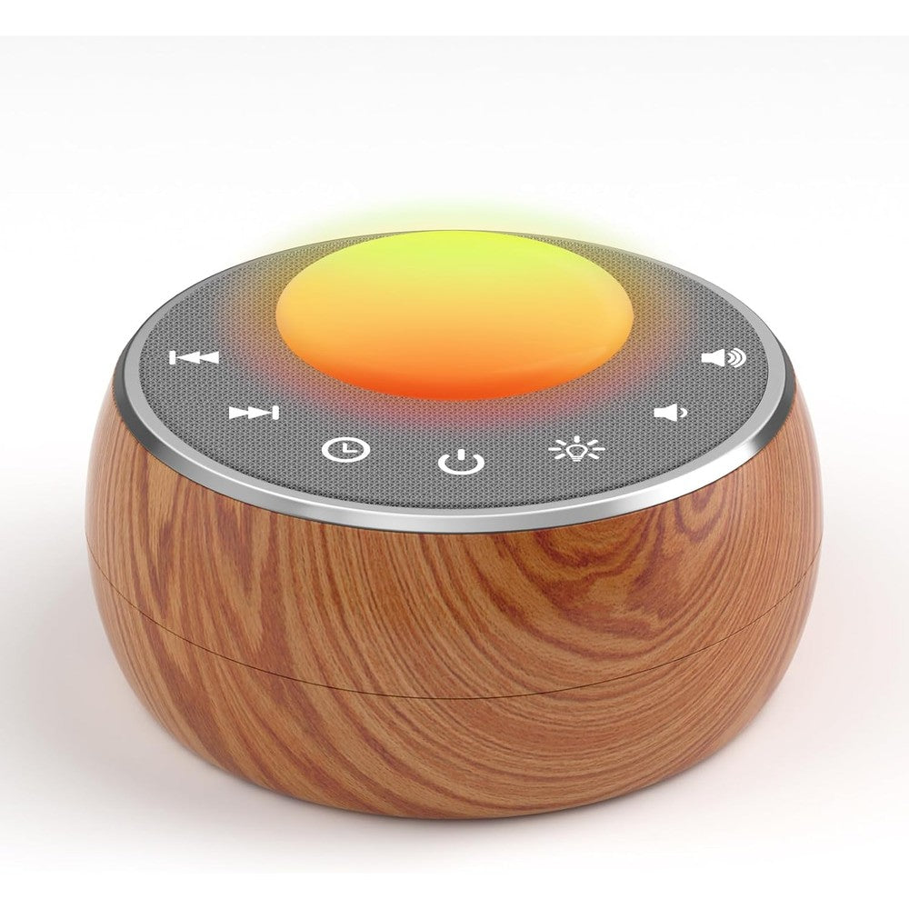 Peakeep portable white noise sound machine front view showing matte body and fabric speaker dome.