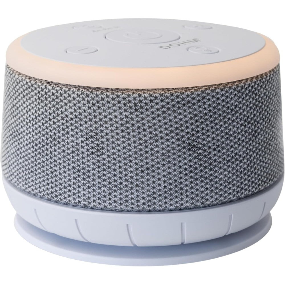 Yogasleep Dohm Nova White Noise Machine front view with fabric overlay