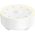 Kipcush White Noise Machine front view showing touch controls and white exterior.