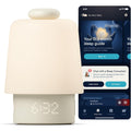 Hatch Baby Rest smart sound machine front view in putty finish for nursery sleep support.