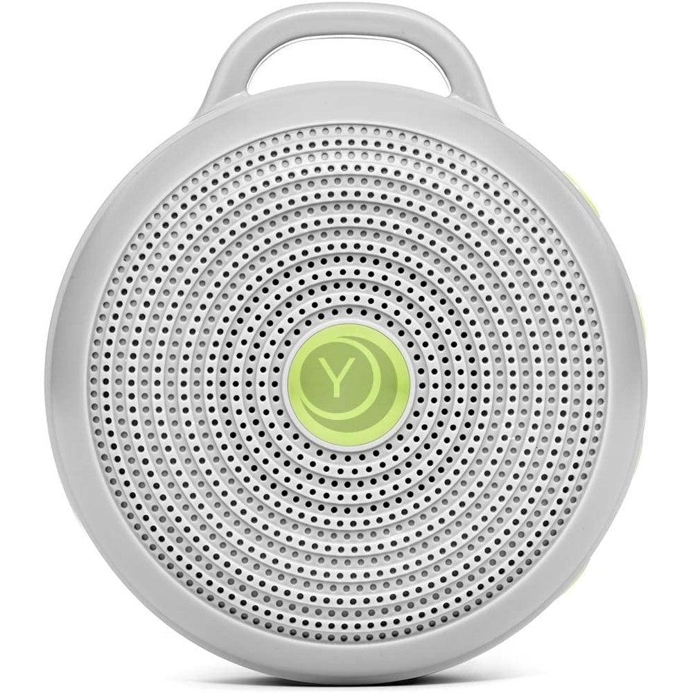 Yogasleep Hushh portable white noise machine front view with control buttons