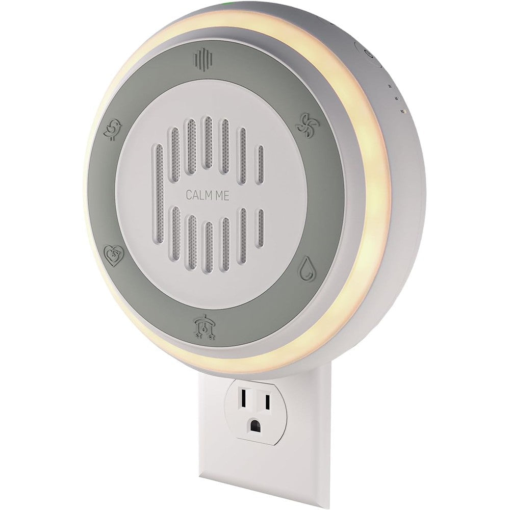 Calm Me Wall Plug In White Noise Machine front view for sleep therapy.