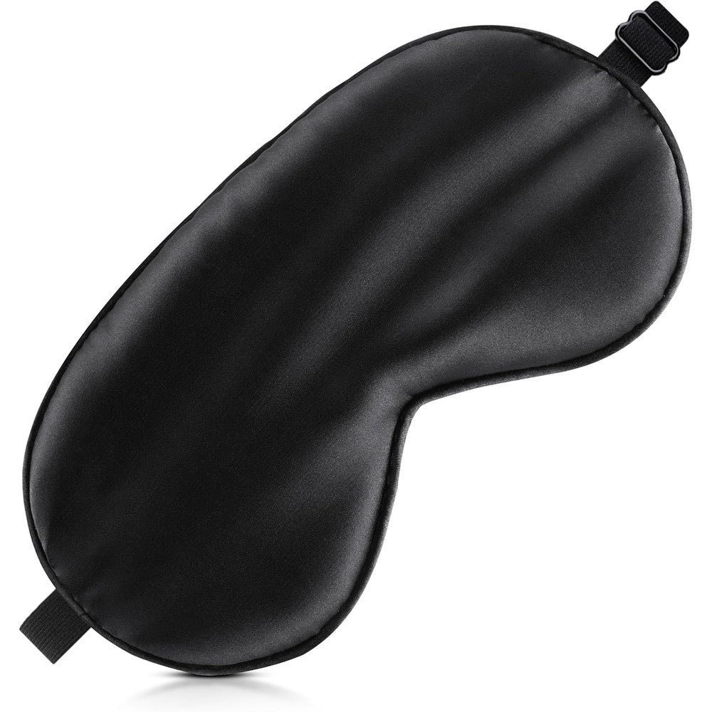 Spacepower Loomluxe Silk Sleep Mask black front view