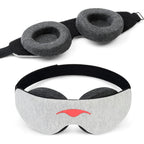 Manta Sleep Slim Mask front view showing grey adjustable eye cups for blackout sleep.
