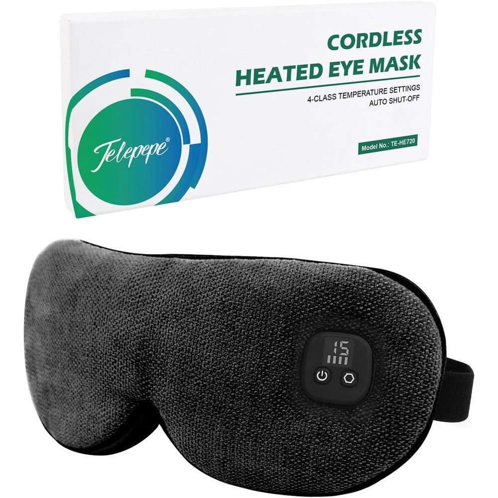 Telepepe cordless heated eye mask black front view