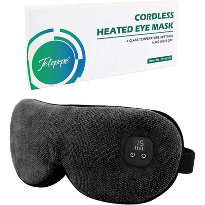 Telepepe cordless heated eye mask black front view