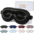 ZIMASILK 3D Contoured Mulberry Silk Sleep Mask in Black front view
