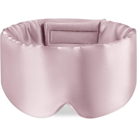Zenssia Mulberry Silk Sleep Mask in Light Plum front view for blackout sleep.