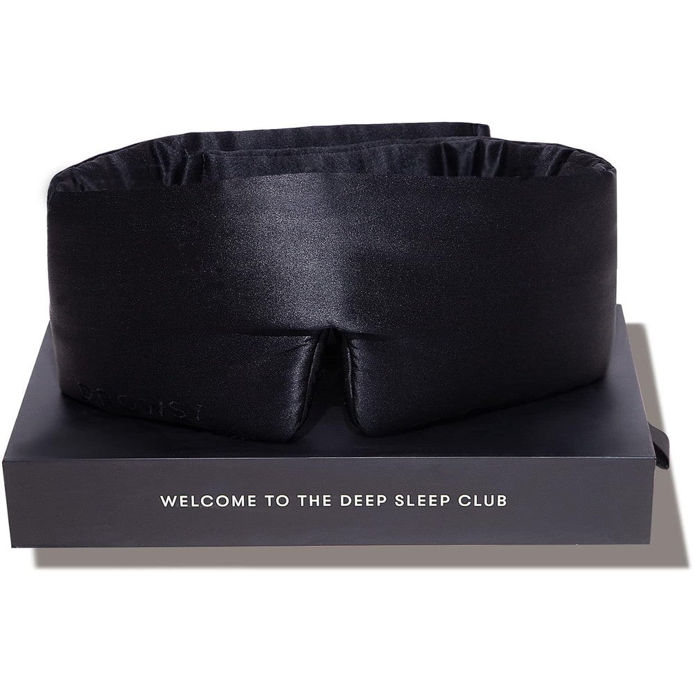 Drowsy Silk Sleep Mask Black Jade front view showing padded design