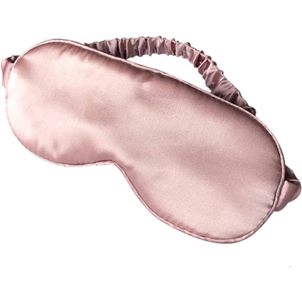 LULUSILK Mulberry Silk Sleep Eye Mask pink front view for insomnia relief