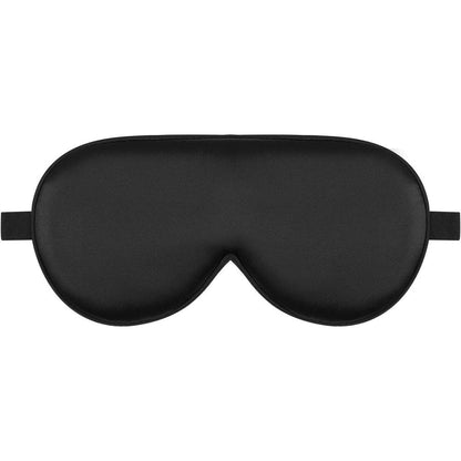 Alaska Bear Natural Silk Sleep Mask front view in black showing contoured padding.