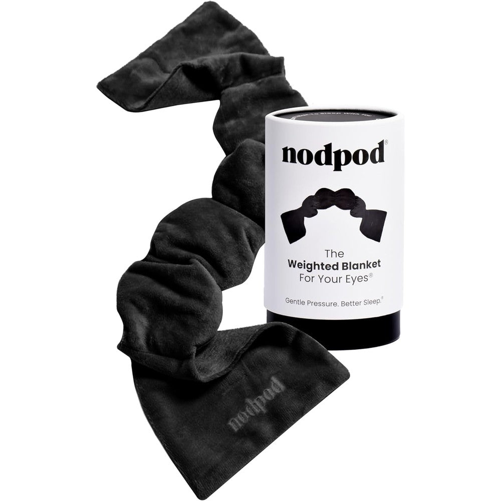 Nodpod Gentle Pressure Sleep Mask Black Onyx front view for relaxation.