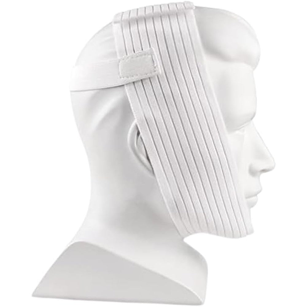 Bistras Super Deluxe White Chin Strap front view for CPAP therapy