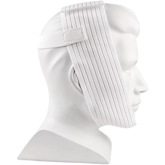 Bistras Super Deluxe White Chin Strap front view for CPAP therapy