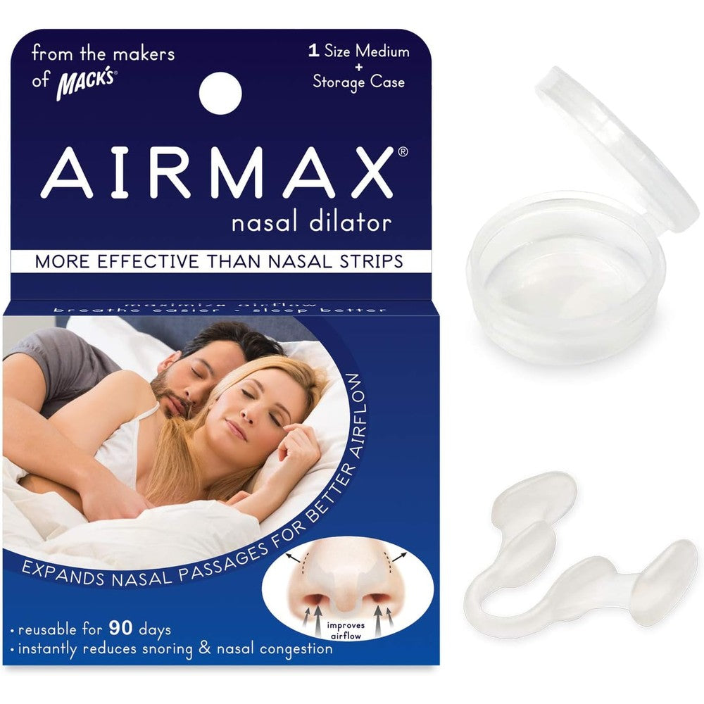 AIRMAX Nasal Dilator Medium Clear front view for anti snoring