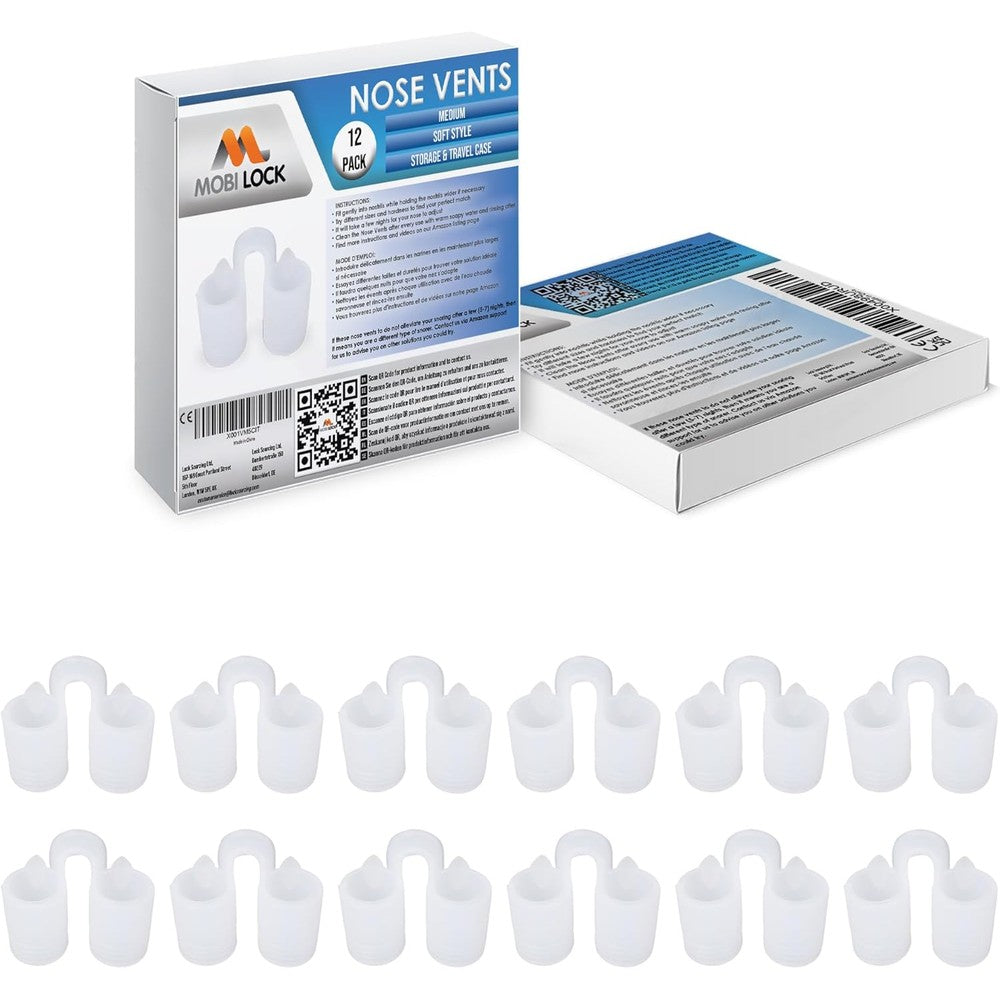 Mobi Lock Nose Vent Sinus Relief Dilator front view for nasal snoring relief.
