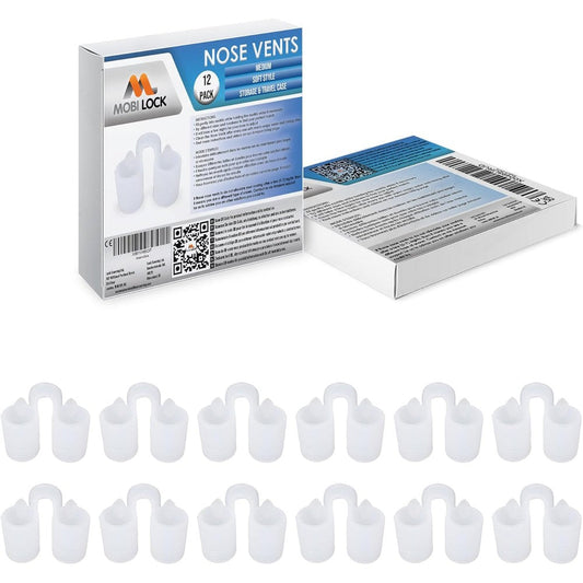 Mobi Lock Nose Vent Sinus Relief Dilator front view for nasal snoring relief.