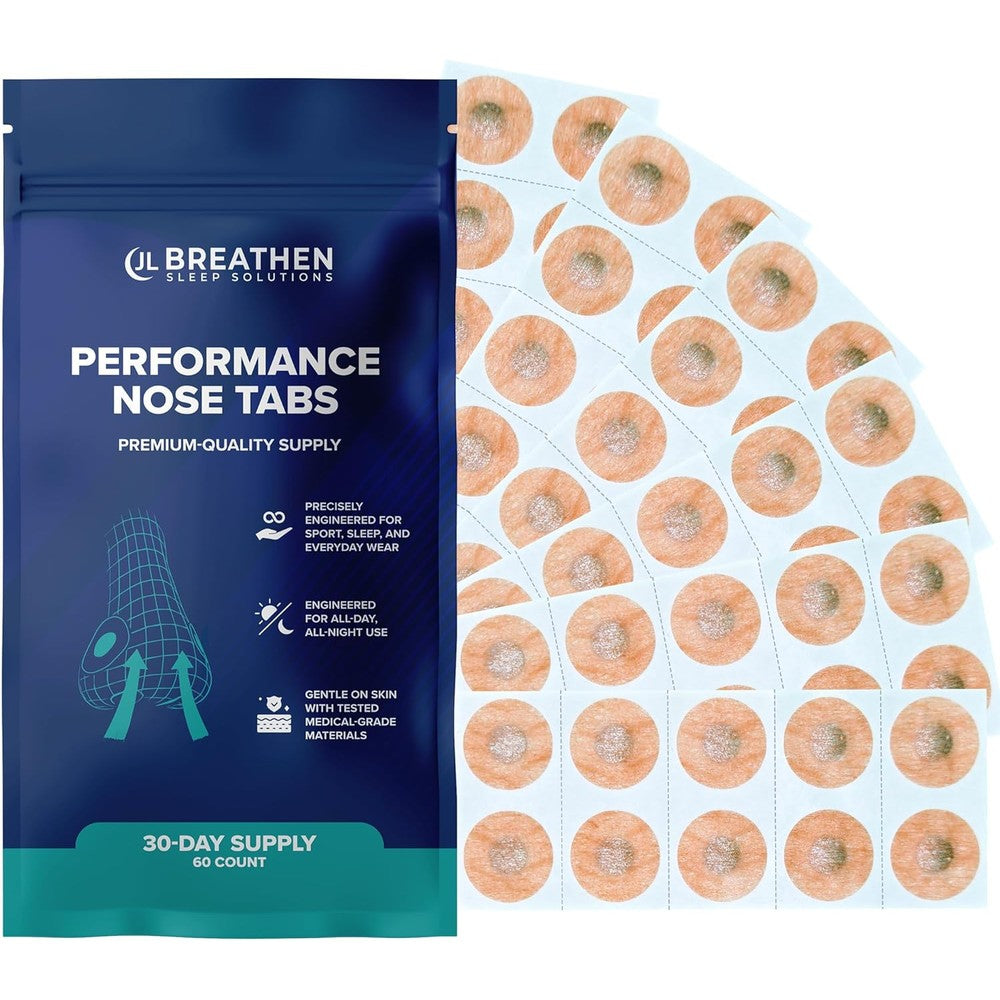 JL Breathen Sleep Solutions Performance Nose Tabs front packaging view for nasal breathing.