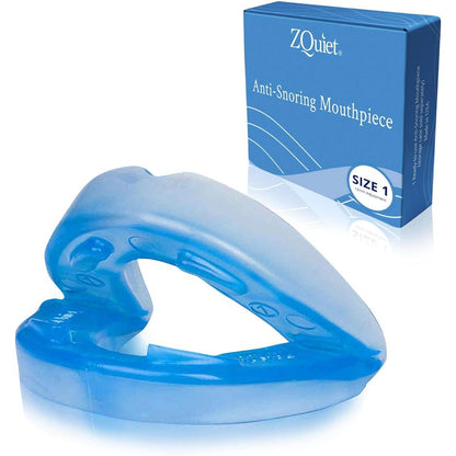 ZQuiet Anti-Snoring Mouthpiece Comfort Size 1 front view showing living hinge