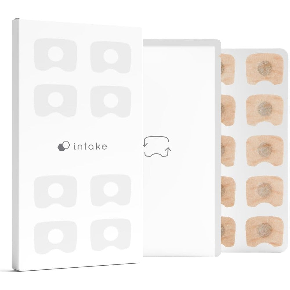 Intake Breathing Magnetic Nasal Strip Refill Tabs front packaging view for snoring relief.