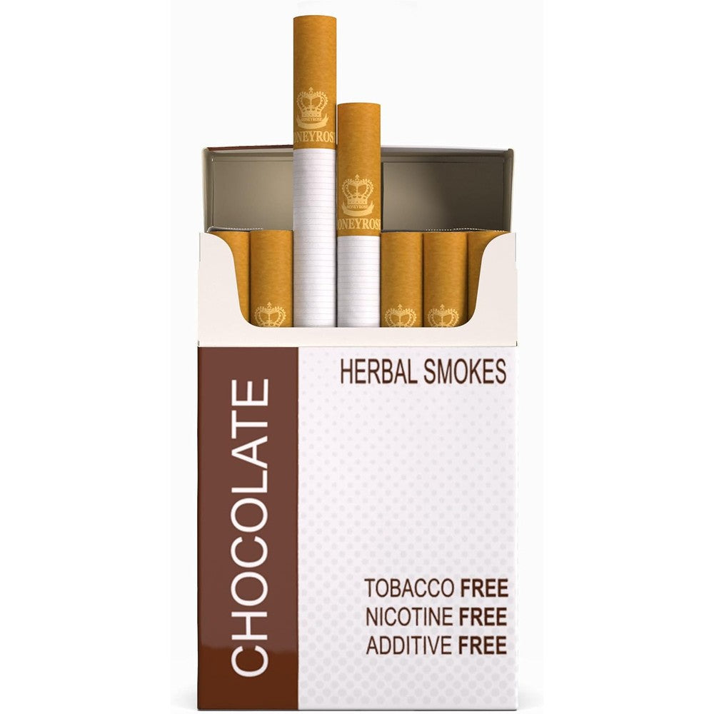 Honeyrose Chocolate Tobacco Free Herbal Sticks front view pack of 20