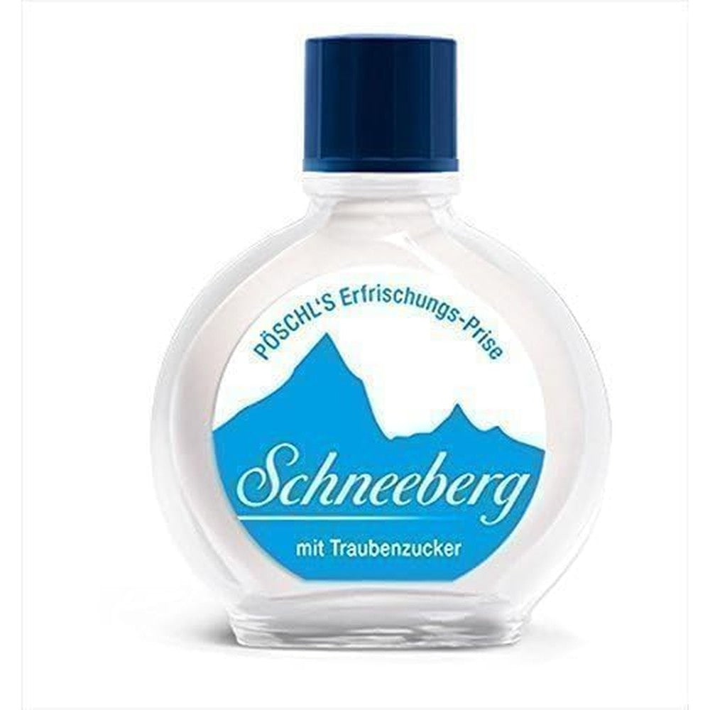 PÃ¶schl Schneeberg Herbal Snuff 10g glass bottle front view
