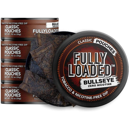 Fully Loaded Chew Classic Bullseye Pouches front view of five cans.