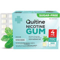 Quitine Nicotine Gum 4mg Classic Mint front view packaging of the three hundred count stop smoking aid box