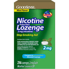 GoodSense Nicotine Polacrilex Lozenge 2 milligram packaging front view for smoking cessation support