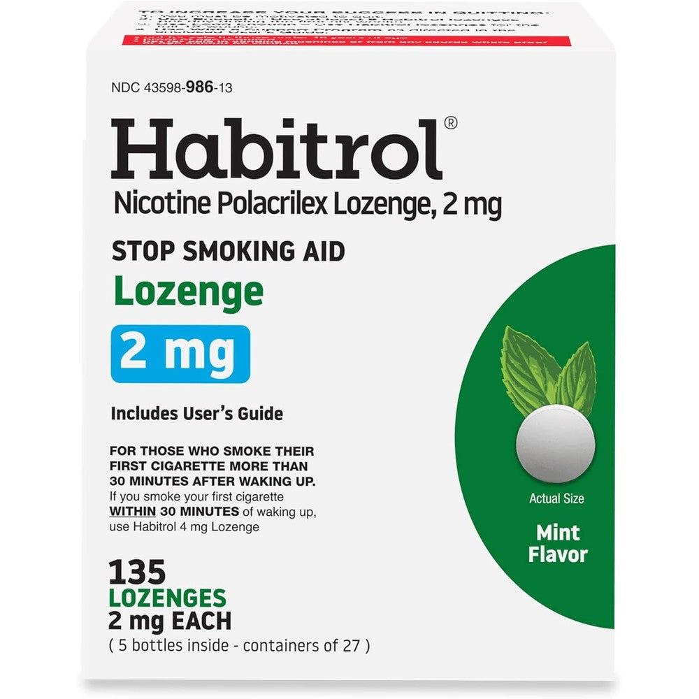 Habitrol Nicotine Lozenges 2mg Mint Flavor front packaging for smoking cessation