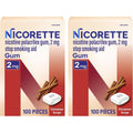 Nicorette 2 mg Nicotine Gum Cinnamon Surge 200 Count front packaging