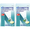 Nicorette Nicotine Gum 4mg White Ice Mint front packaging for smoking cessation.