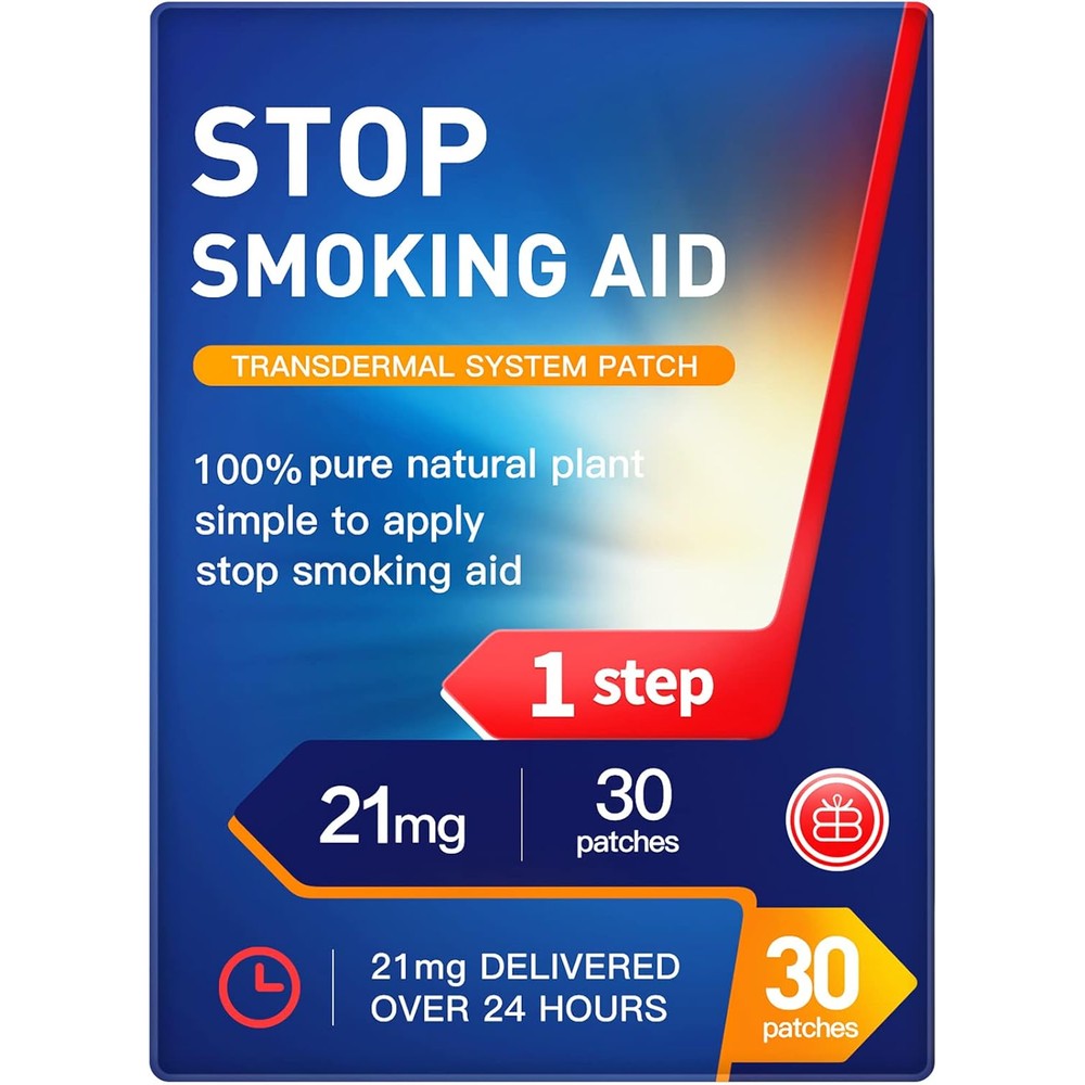 Tuwyfe Stop Smoking Patches Step 1 front packaging showing 21mg strength.