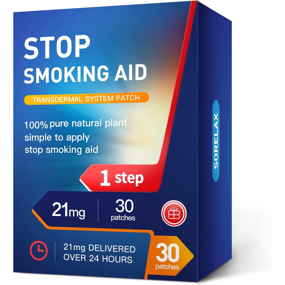 Tuwyfe Stop Smoking Aid Patches Step 1 21mg packaging front view.