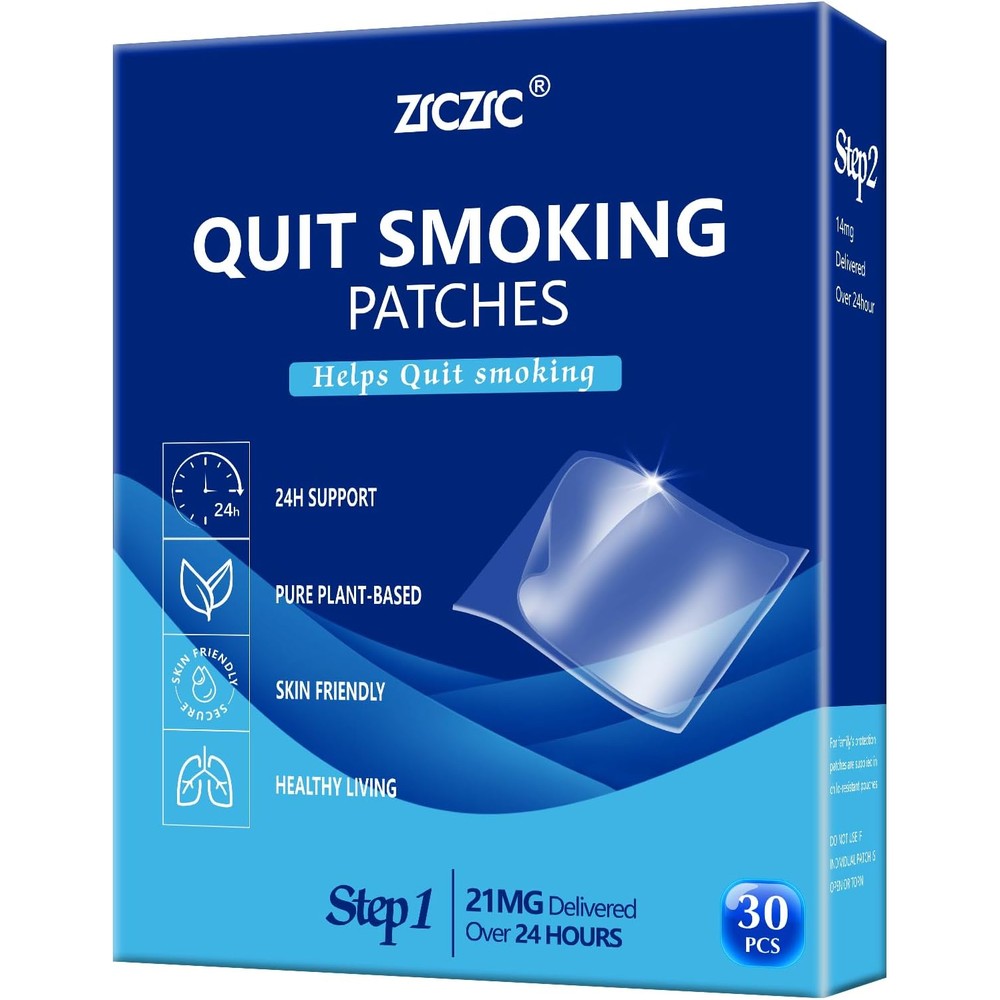 Tooffi Nicotine Patches Step 1 front packaging showing 21mg dosage.