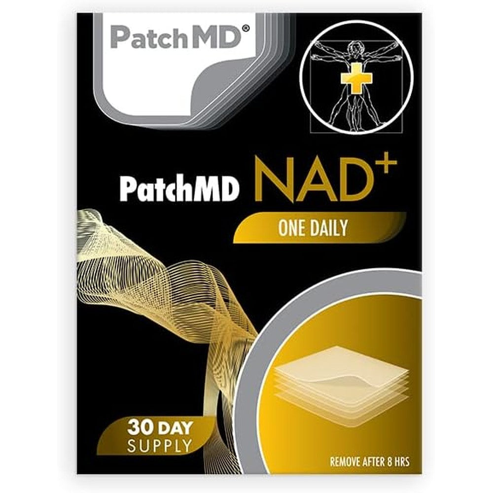 PatchMD NAD+ Total Recovery Patches front packaging for cellular energy.