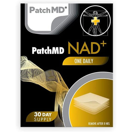 PatchMD NAD+ Total Recovery Patches front packaging for cellular energy.