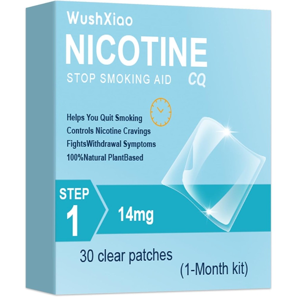 LWei Blvef Organic Nicotine Patches 14 mg front view of 30 count retail packaging