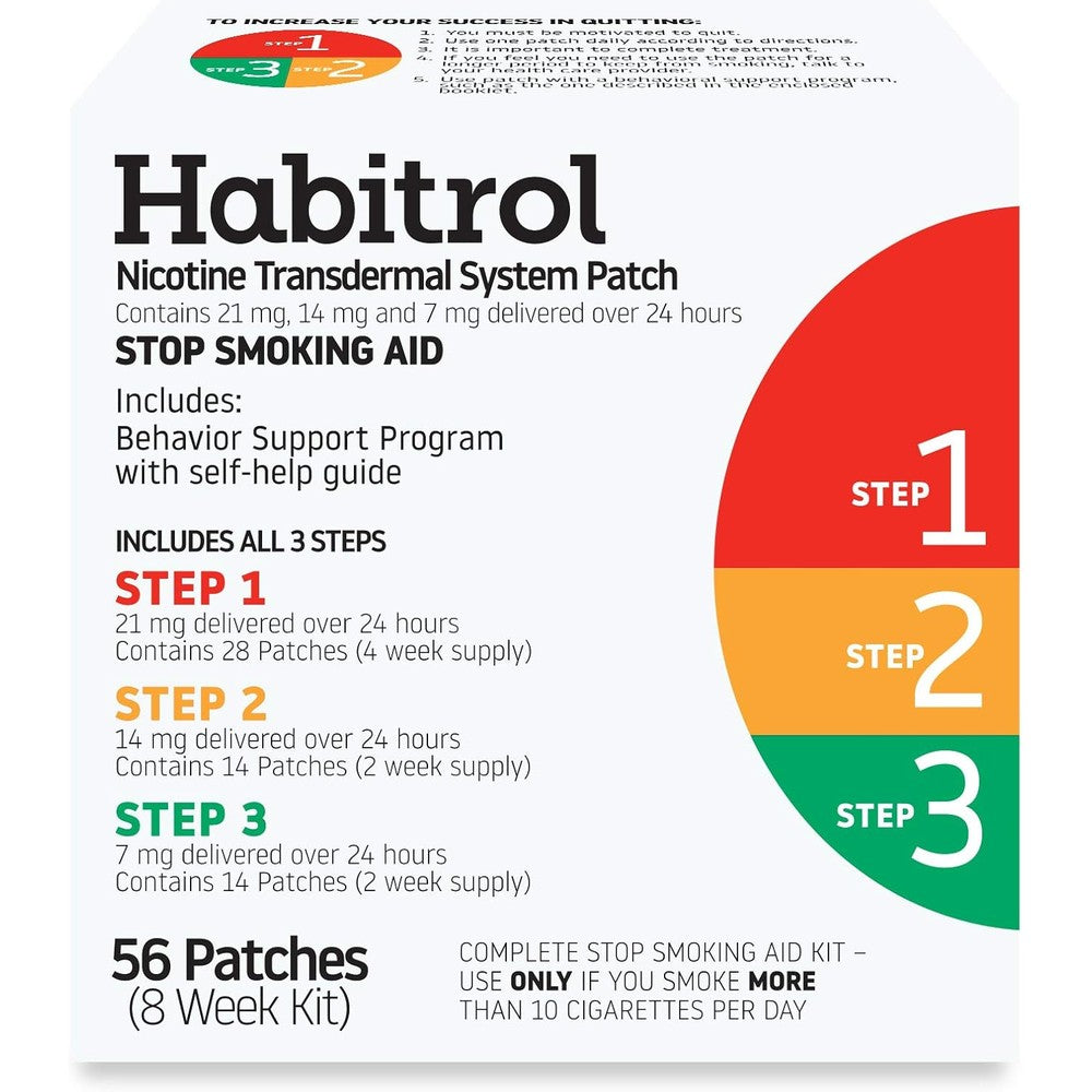 Habitrol Nicotine Transdermal System Patch 8 week kit front packaging