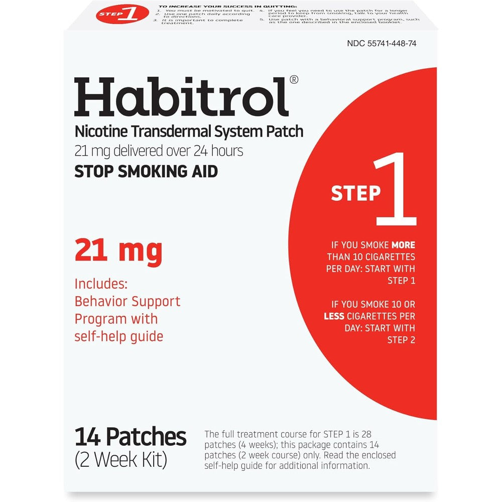 Habitrol Nicotine Transdermal System Step 1 box front view stop smoking aid