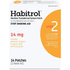 Habitrol Nicotine Transdermal System Patch Step 2 front packaging showing 14mg strength for smoking cessation.