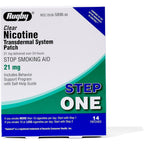 Rugby Laboratories Clear Nicotine Patches Step 1 front packaging smoking cessation aid.